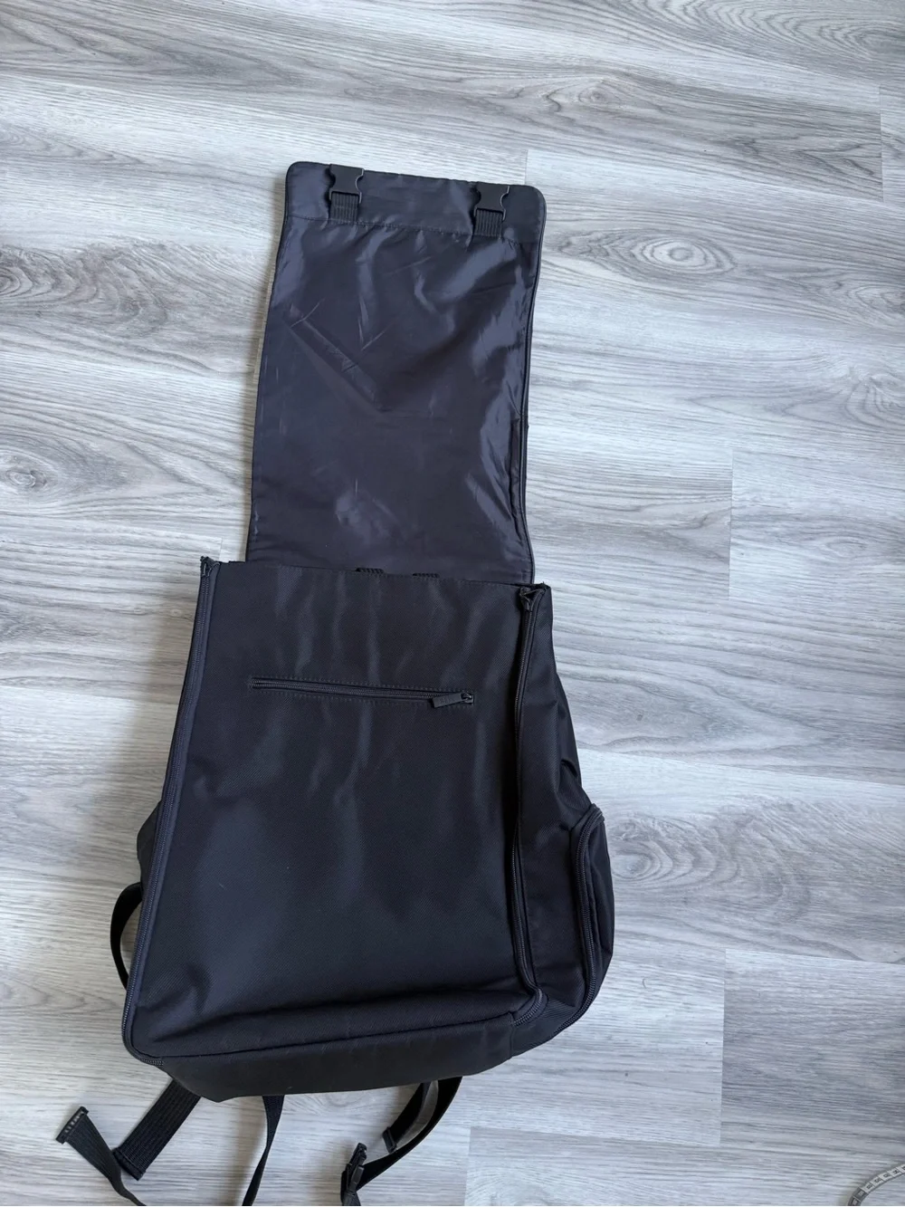 BEIS Black Convertible Laptop Backpack with Front Zip Pocket
